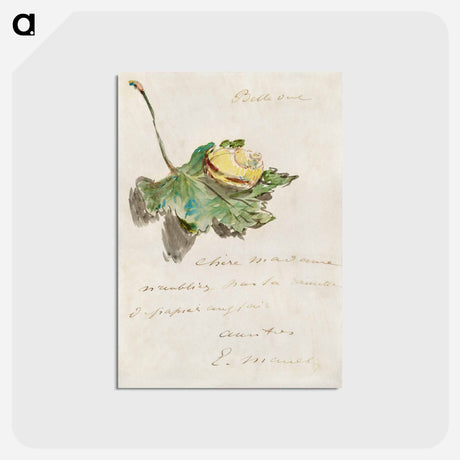 アートポストカード-Letter Decorated with a Snail on a Leaf - エドゥアール マネ Postcard.