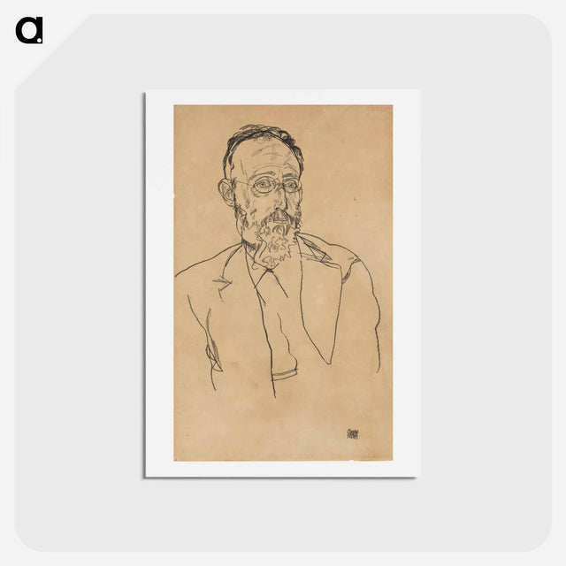 アートポストカード-Heinrich Gomperz, Univ.-Prof., Dr.philosopher by Egon Schiele - エゴン シーレ Postcard.