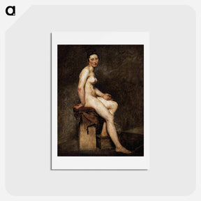 アートポストカード-Seated Nude, Mademoiselle Rose - ウジェーヌ ドラクロワ Postcard.
