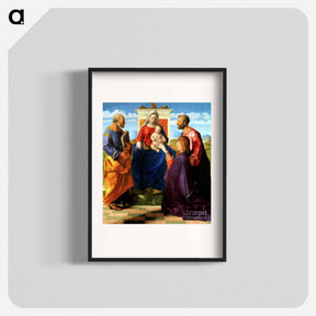 アートポスター-Madonna and Child Enthroned with Peter and Paul and a Donor - ジョヴァンニ ベッリーニ Poster.