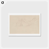 アートポストカード-Woman Lying on her Back, Partly Dressed - グスタフ クリムト Postcard.