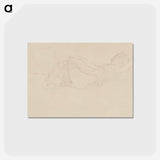 アートポストカード-Woman Lying on her Back, Partly Dressed - グスタフ クリムト Postcard.