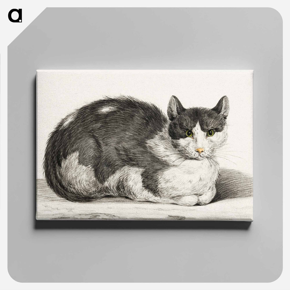 ジャン ベルナール「Reclining cat」キャンバス