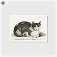アートポストカード-Reclining cat - ジャン ベルナール Postcard.