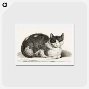 アートポストカード-Reclining cat - ジャン ベルナール Postcard.