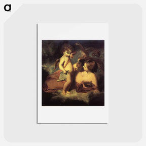 アートポストカード-Venus Chiding Cupid for Learning to Cast Accounts - ジョシュア レノルズ Postcard.