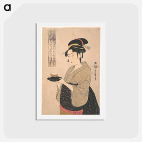 アートポストカード-Okita of the Naniwa-ya Tea-house - 喜多川 歌麿 Postcard.