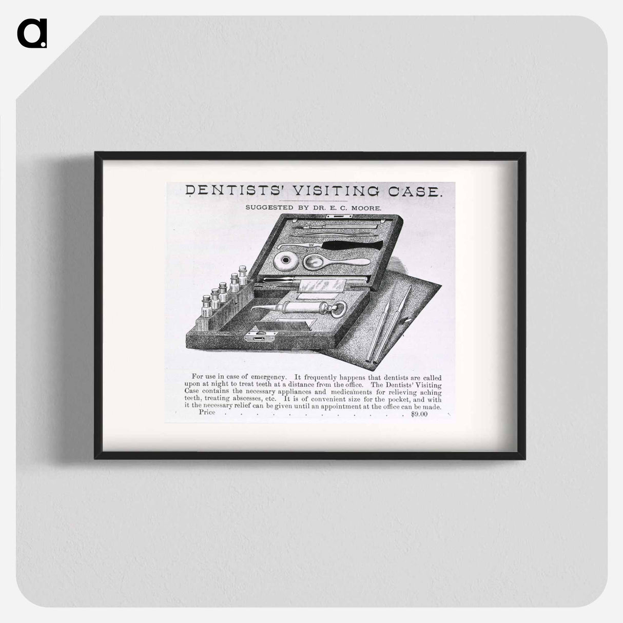 アートポスター-Dental Instruments & Apparatus: Advertisement for Dentists' Visiting Case
 - 国立医学図書館 Poster.