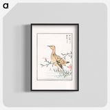 アートポスター-Eastern Redshank and Pink Flower
 - 鳥類図鑑 Poster.