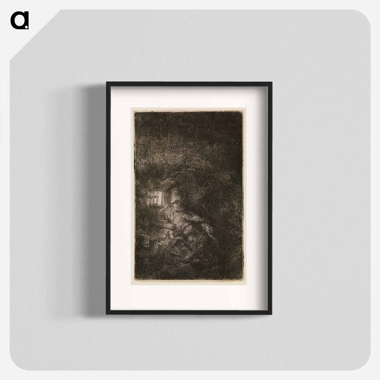 The Rest on the Flight - Rembrandt van Rijn Poster.