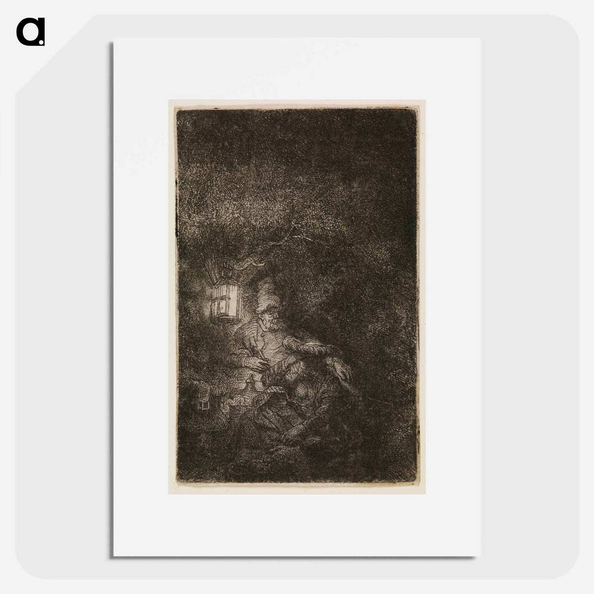 The Rest on the Flight - Rembrandt van Rijn Poster.