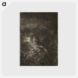 アートポストカード-The Rest on the Flight - レンブラント ファン レイン Postcard.