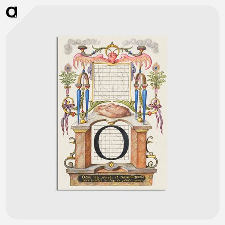 アートポストカード-Guide for Constructing the Letter O from Mira Calligraphiae Monumenta
 - 書道のお手本 Postcard.