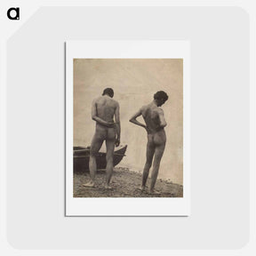 アートポストカード-Thomas Eakins and John Laurie Wallace on a Beach - トーマス エイキンズ Postcard.