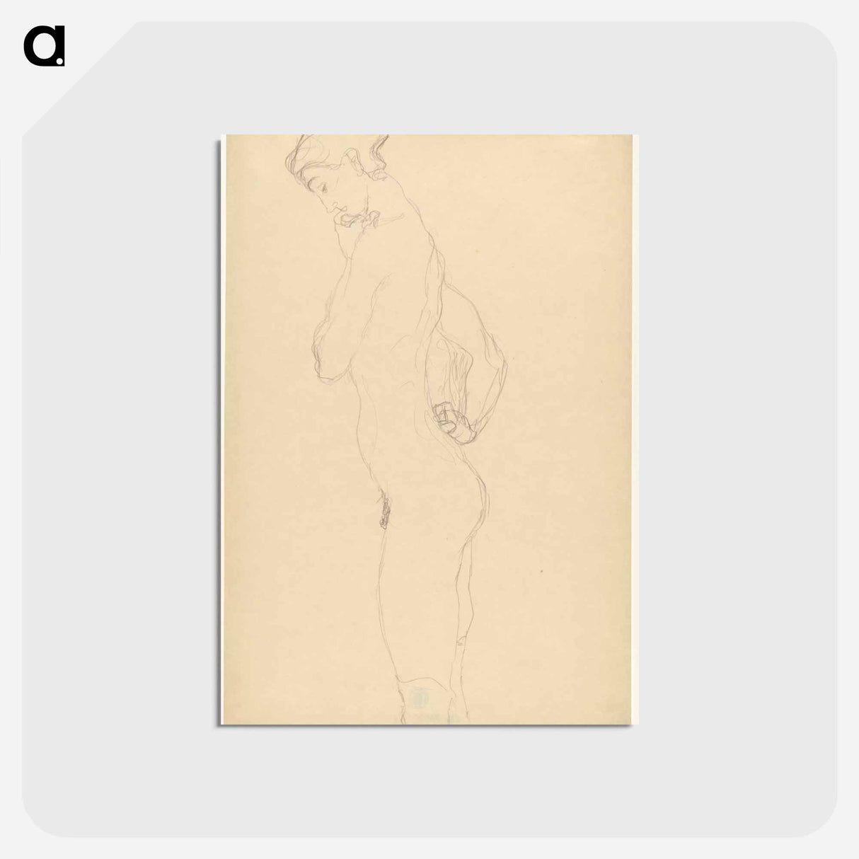 アートポストカード-Standing Female Nude in Profile
 - ウィーン博物館 Postcard.