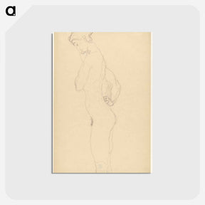 アートポストカード-Standing Female Nude in Profile
 - ウィーン博物館 Postcard.