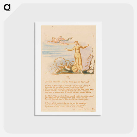 アートポストカード-The Book of Thel, Plate 6 - ウィリアム ブレイク Postcard.
