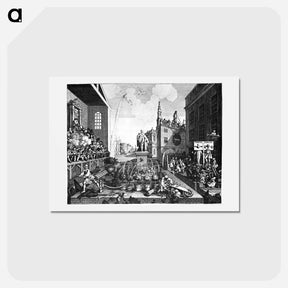 アートポストカード-The Times, plate 2 - ウィリアム ホガース Postcard.