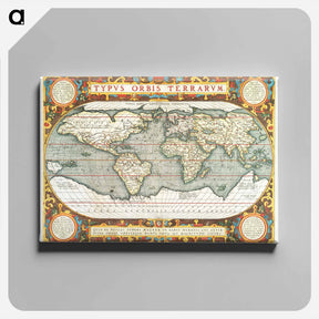 アートパネル-Typus orbis terrarum - アンティーク地図 Canvas.
