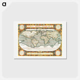 アートポストカード-Typus orbis terrarum - アンティーク地図 Postcard.