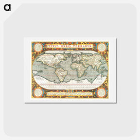 アートポストカード-Typus orbis terrarum - アンティーク地図 Postcard.