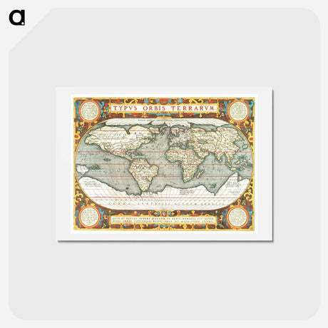 アートポストカード-Typus orbis terrarum - アンティーク地図 Postcard.