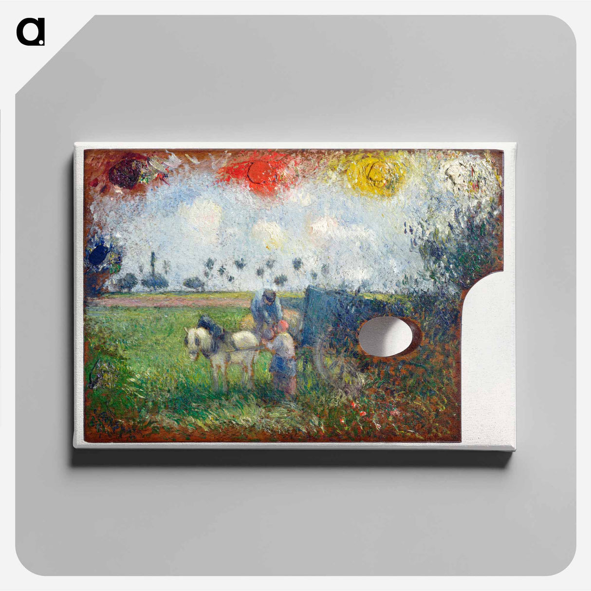 The Artist's Palette with a Landscape - Camille Pissarro Canvas.