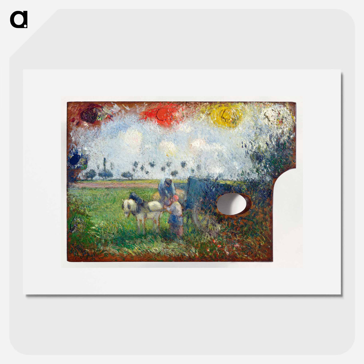 The Artist's Palette with a Landscape - カミーユ ピサロ Poster.