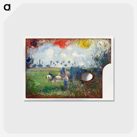 アートポストカード-The Artist's Palette with a Landscape - カミーユ ピサロ Postcard.