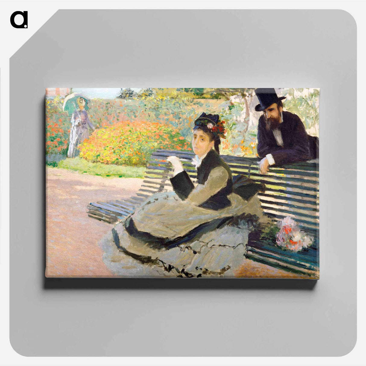 Camille Monet on a Garden Bench - クロード モネ Canvas.