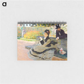 アートメモ帳-Camille Monet on a Garden Bench - クロード モネ Memo.