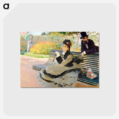 アートポストカード-Camille Monet on a Garden Bench - クロード モネ Postcard.