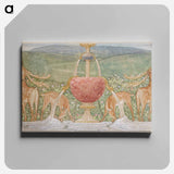Deer by a Fountain - エドワード バーン ジョーンズ Canvas.