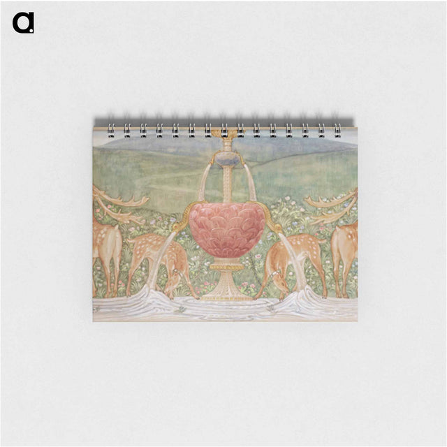 アートメモ帳-Deer by a Fountain - エドワード バーン ジョーンズ Memo.