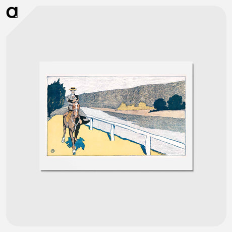 アートポストカード-Woman riding a horse - エドワード ペンフィールド Postcard.