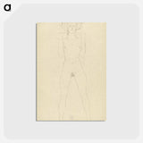 アートポストカード-Standing female nude with straddled legs and bent arms - グスタフ クリムト Postcard.