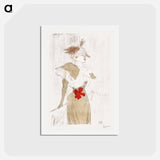 アートポストカード-Mademoiselle Marcelle Lender Standing - アンリ ド トゥールーズ ロートレック Postcard.