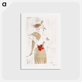 アートポストカード-Mademoiselle Marcelle Lender Standing - アンリ ド トゥールーズ ロートレック Postcard.