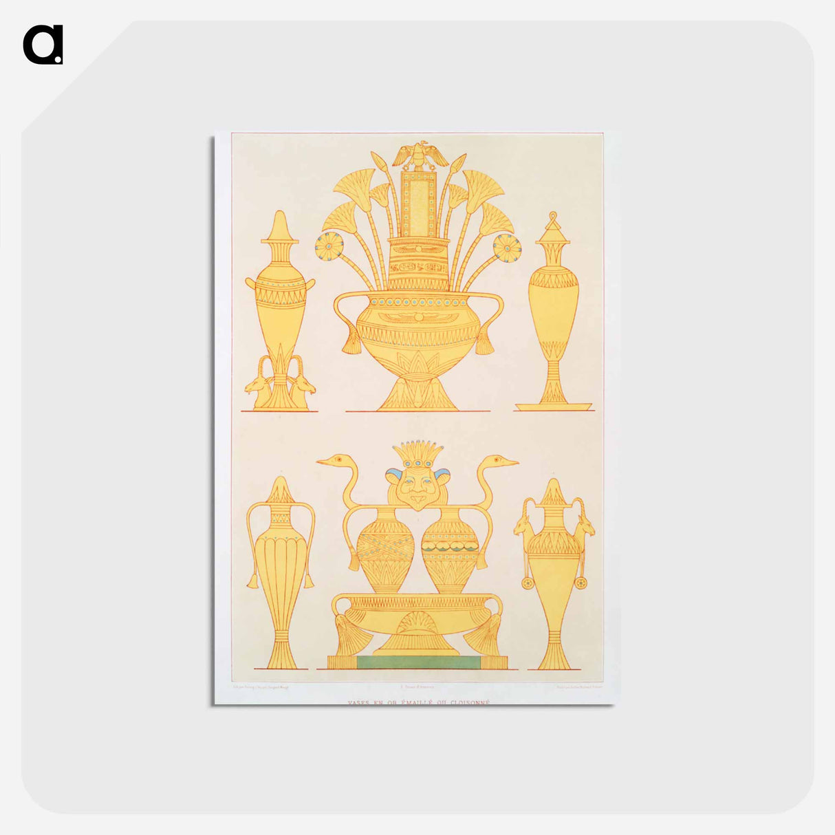 アートポストカード-Enamelled Gold Vases
 - エジプト美術史 Postcard.