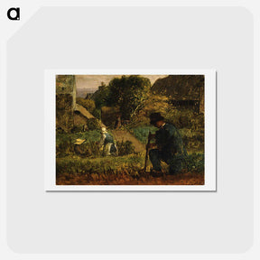 アートポストカード-Garden Scene - ジャン フランソワ ミレー Postcard.