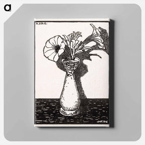 アートパネル-Vase with Flowers - ユリー デ フラーハ Canvas.