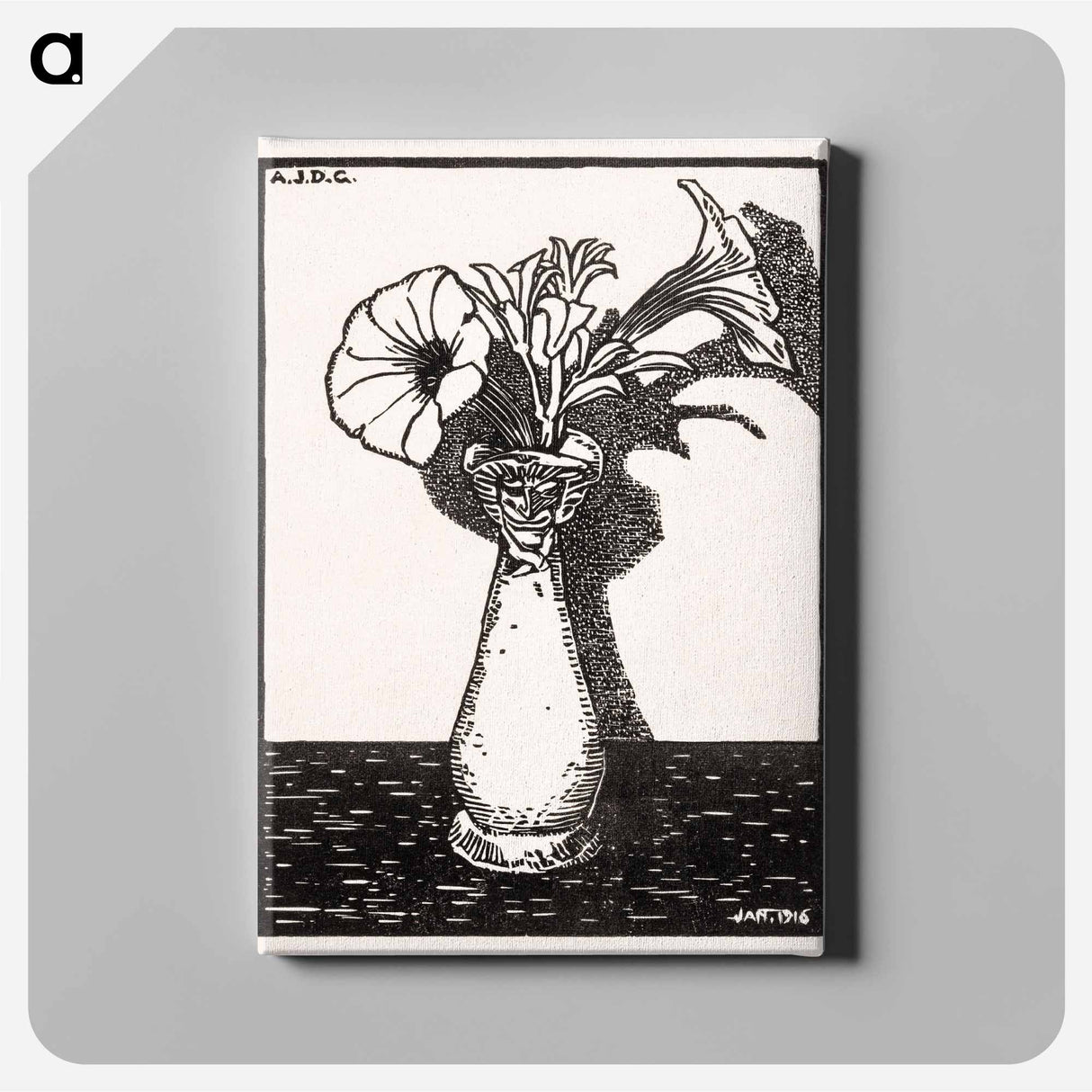 Vase with Flowers - ジュリー デ グラーグ Canvas.