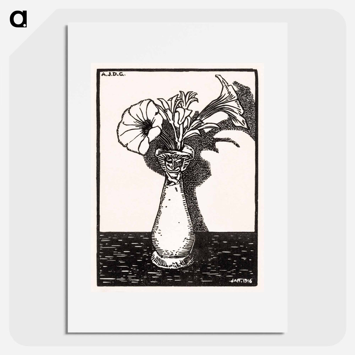 Vase with Flowers - Julie de Grague Poster.