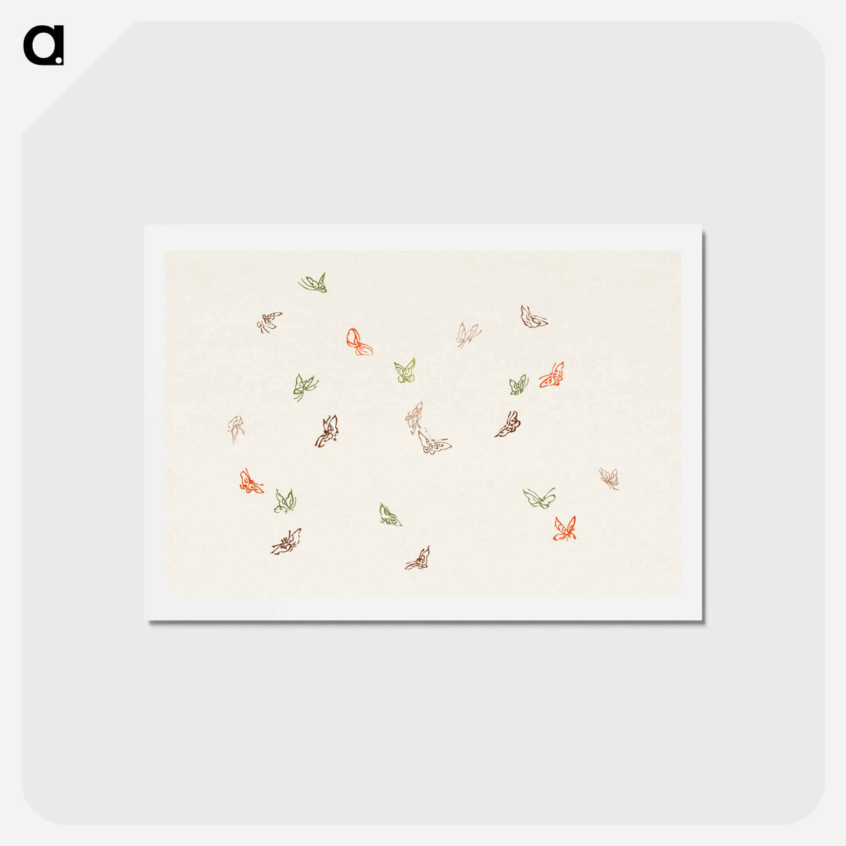 アートポストカード-One Thousand Butterflies - 神坂 雪佳 Postcard.