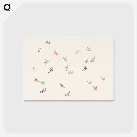 アートポストカード-One Thousand Butterflies - 神坂 雪佳 Postcard.