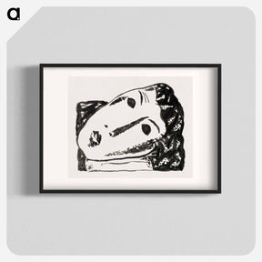 アートポスター-Vignette for book 'L'art Hollandais contemporain' by Paul Fierens; reclining female head by Leo Gestel - レオ ヘステル Poster.