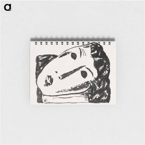 アートメモ帳-Vignette for book 'L'art Hollandais contemporain' by Paul Fierens; reclining female head by Leo Gestel - レオ ヘステル Memo.