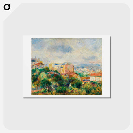 アートポストカード-View From Montmartre - ピエール オーギュスト ルノワール Postcard.