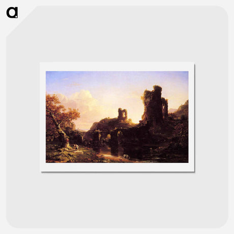アートポストカード-An Italian Autumn - トーマス コール Postcard.