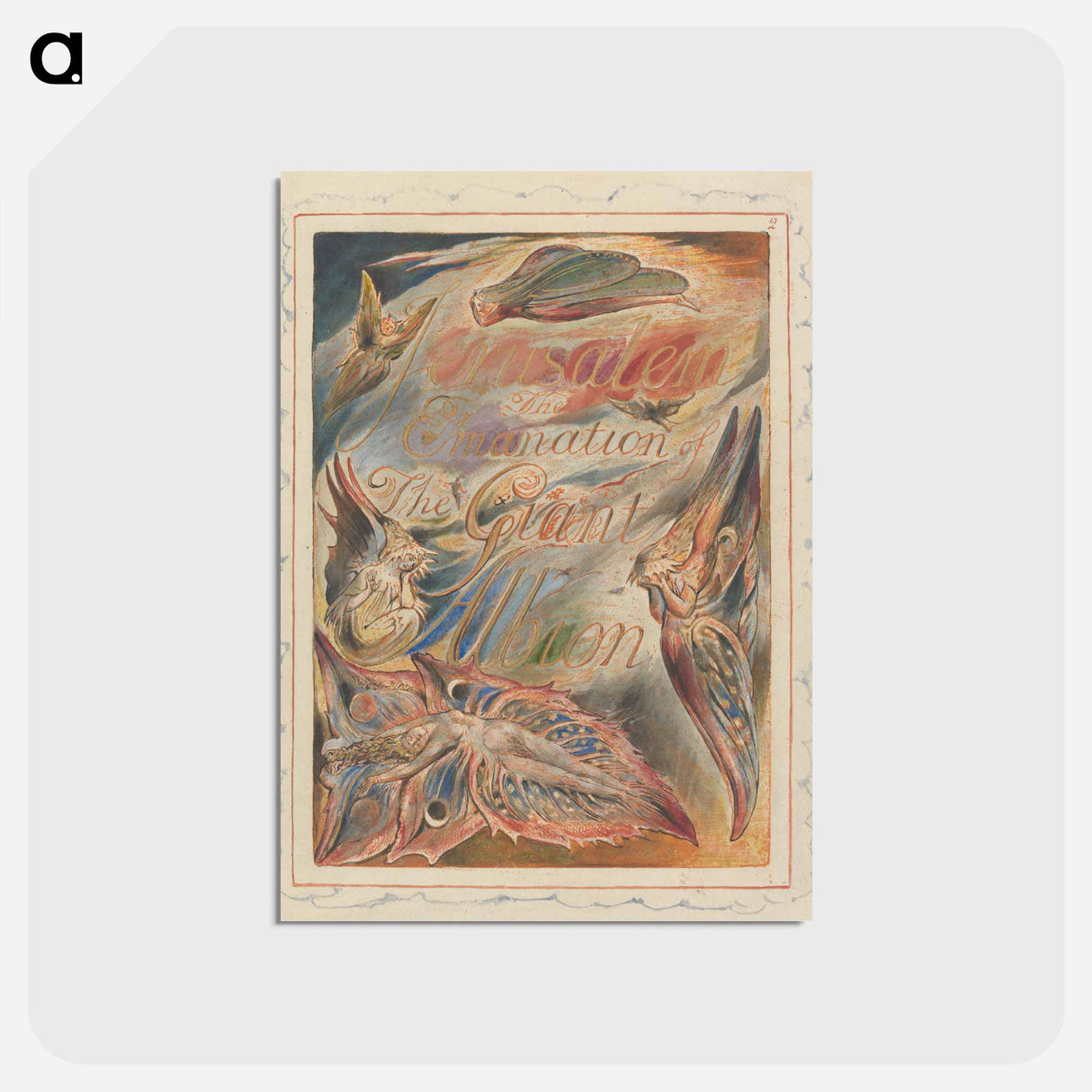 アートポストカード-Jerusalem, Plate 2, Title Page - ウィリアム ブレイク Postcard.